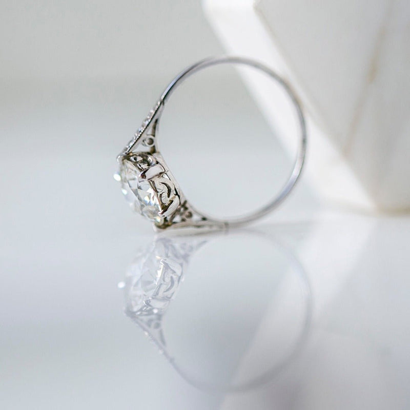 Extraordinary Edwardian Era 2.50ct Old European Cut Diamond Solitaire Platinum Engagement Ring | Royal Park