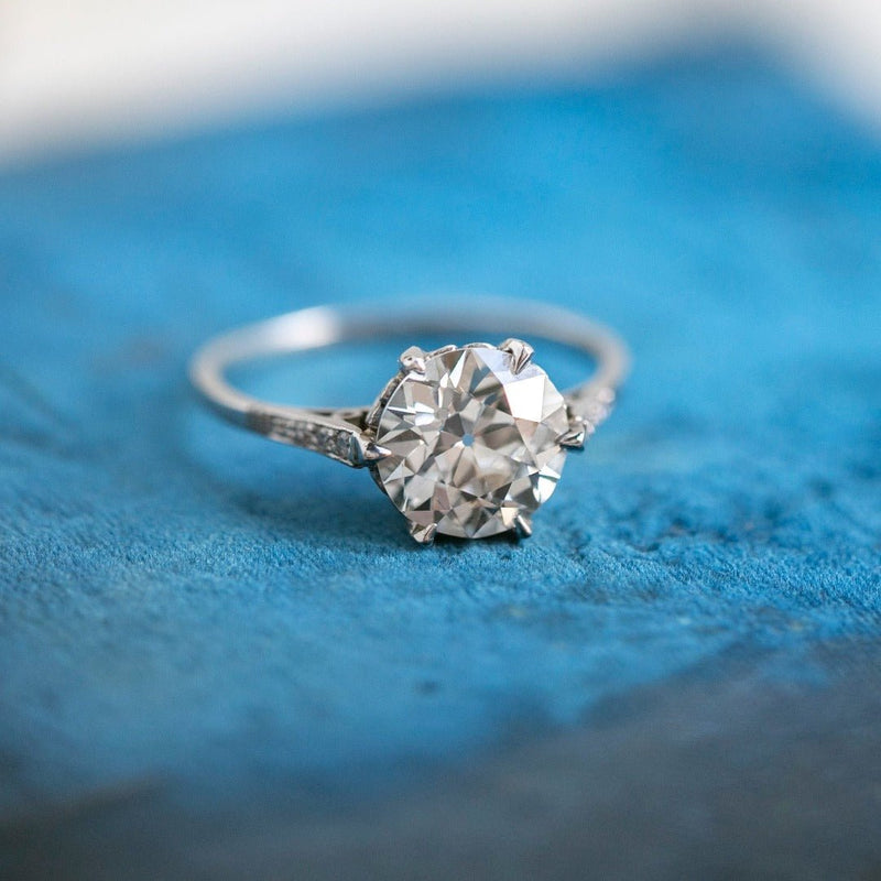 Extraordinary Edwardian Era 2.50ct Old European Cut Diamond Solitaire Platinum Engagement Ring | Royal Park