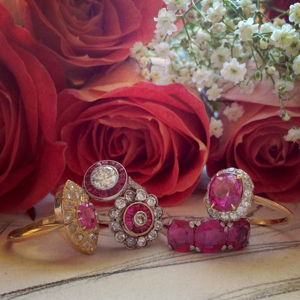 Vintage Inspired Ruby Halo Ring | Vintage Ruby Ring | Southport from Trumpet & Horn
