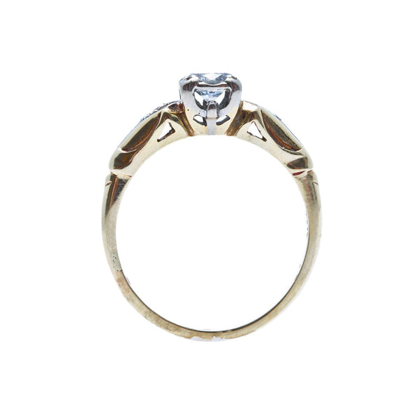 A Pretty Vintage Retro Era 14K Gold and Diamond Engagement Ring | Rushton