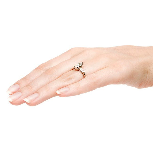 Vintage Simple Marquise Diamond Engagement Ring | Sandpiper from Trumpet & Horn