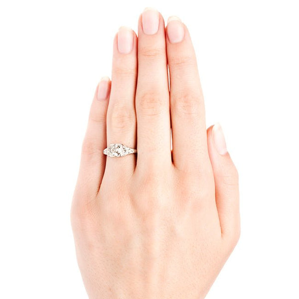 Vintage Geometric Diamond Engagement Ring