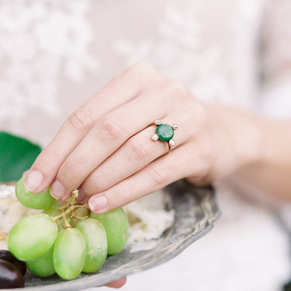 Whimsical vintage jade ring | Photo by Savan Photography