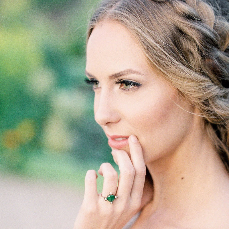 Whimsical vintage jade ring | Photo by Savan Photography