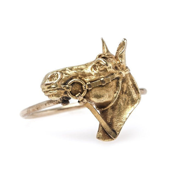 Victorian Era 14K Gold Equestrian Ring | Seabiscuit