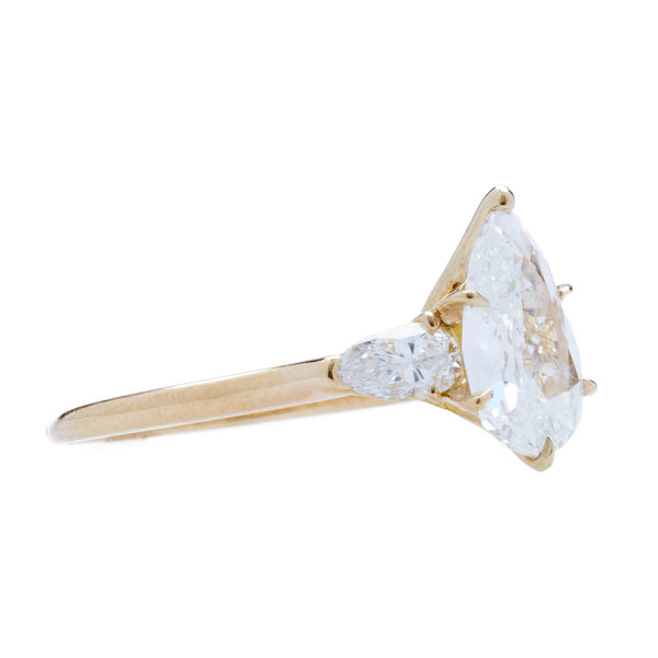 A Magnificent 18k Yellow Gold and Diamond Three-Stone Engagement Ring | Seabreeze