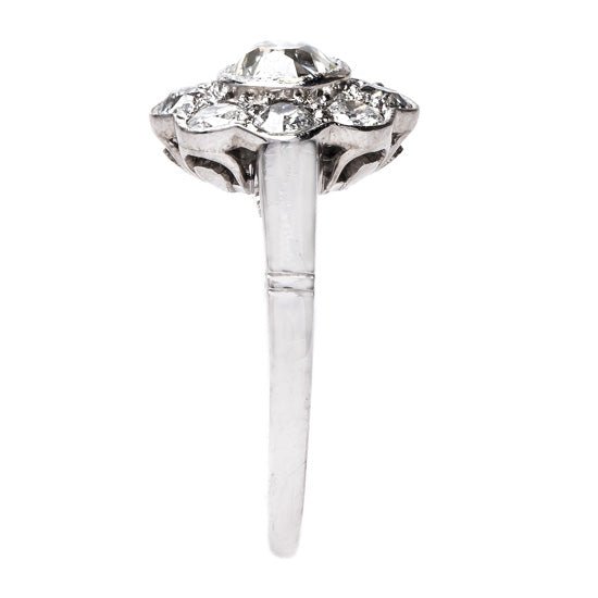 Delightful Platinum Halo Engagement Ring | Seaside Lane from Trumpet & Horn