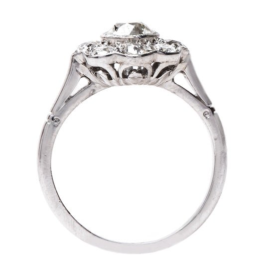 Delightful Platinum Halo Engagement Ring | Seaside Lane from Trumpet & Horn
