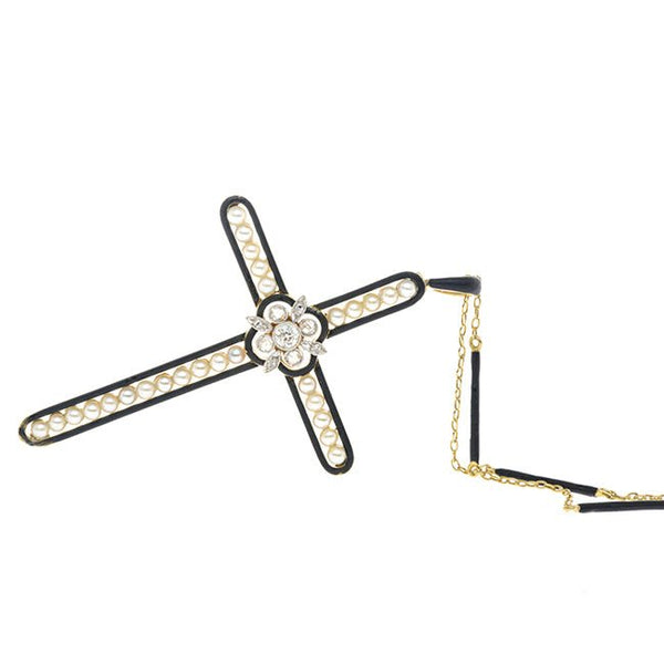 Victorian Cross Pendant & Chain