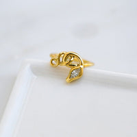 Vintage-Inspired Snake Ring with Marquise Diamond Head | Serpentine Diamond