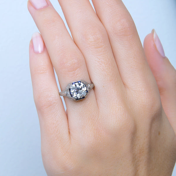 Edwardian Engagement Ring Diamond Platinum Antique Engagement Ring