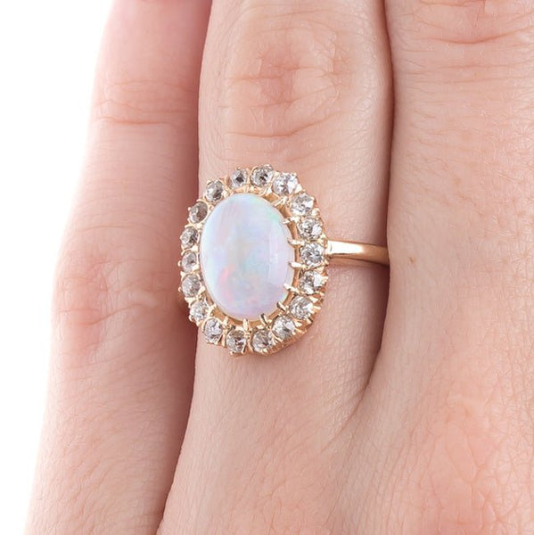 Loveliest Opal and Diamond Halo Ring | Shandwick from Trumpet & Horn