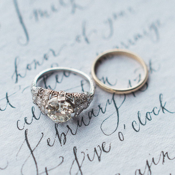 Gramercy Park Vintage Unique Diamond Engagement Ring from Trumpet & Horn | Photo by Simply Sarah