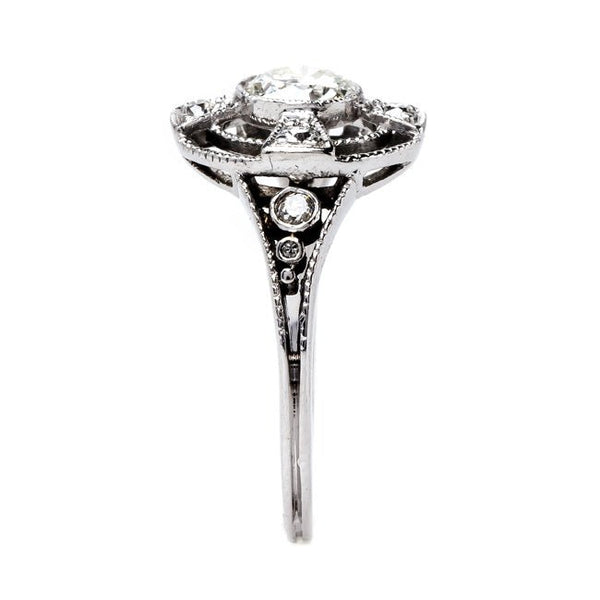 Exceptionally Unique Art Deco Halo Ring | Skyview from Trumpet & Horn