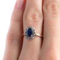 Exquisite Victorian Era Sapphire and Old Mine Cut Diamond Halo Engagement Ring | Sloane Square from Trumpet & Horn