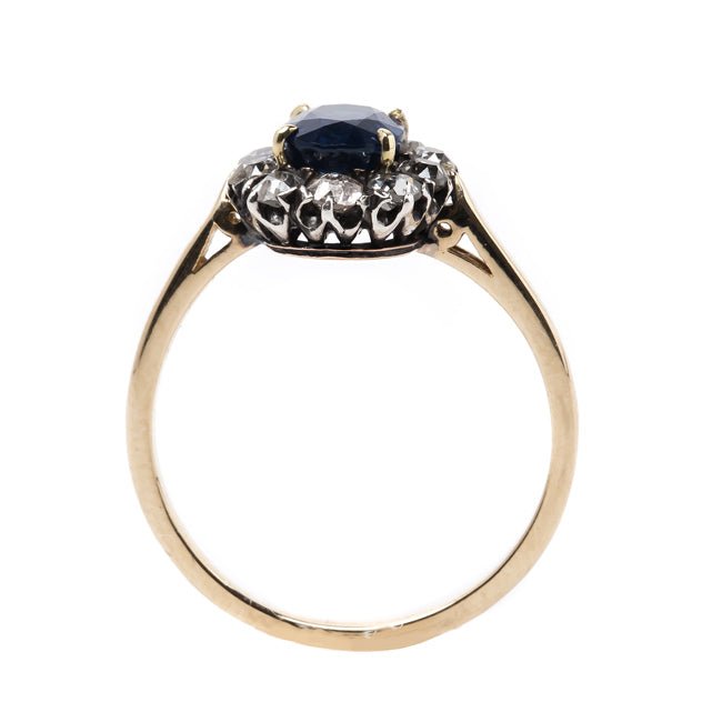 Exquisite Victorian Era Sapphire and Old Mine Cut Diamond Halo Engagement Ring | Sloane Square from Trumpet & Horn