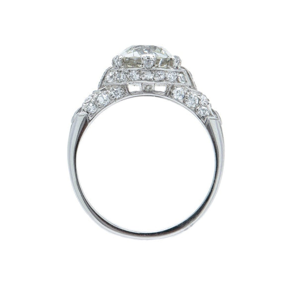 A Sensational Art Deco Platinum and EGL Certified 2.19cts Diamond Engagement Ring