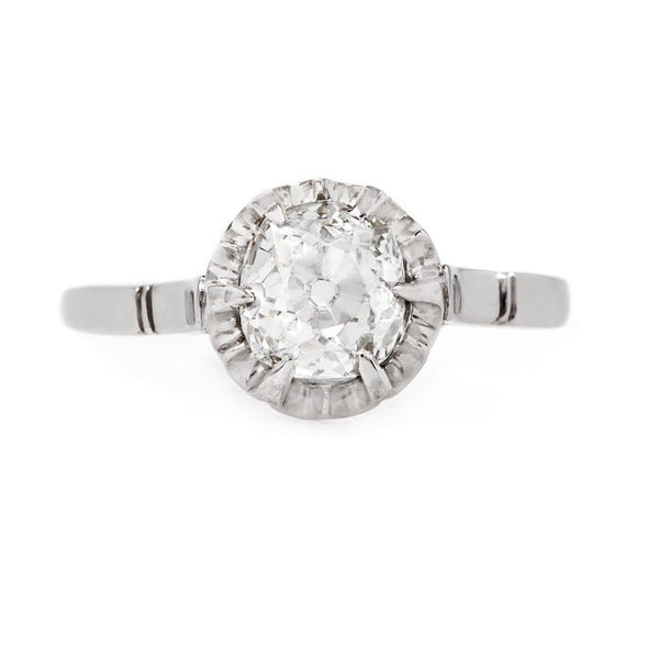 Simple Edwardian Solitaire Engagement Ring with Old Mine Cut Diamond | Banningham from Trumpet & Horn