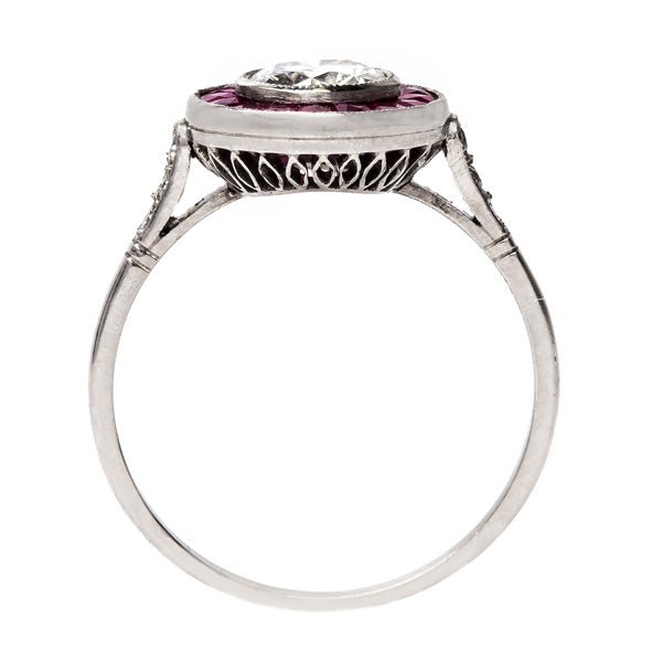 Vintage Inspired Ruby Halo Ring | Vintage Ruby Ring | Southport from Trumpet & Horn