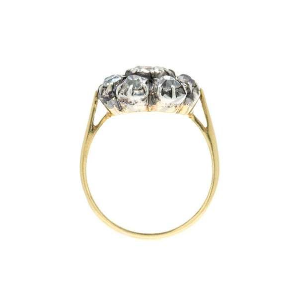 Silver-Topped Gold Old Mine Cut Diamond Cluster Ring | Stirling Castle