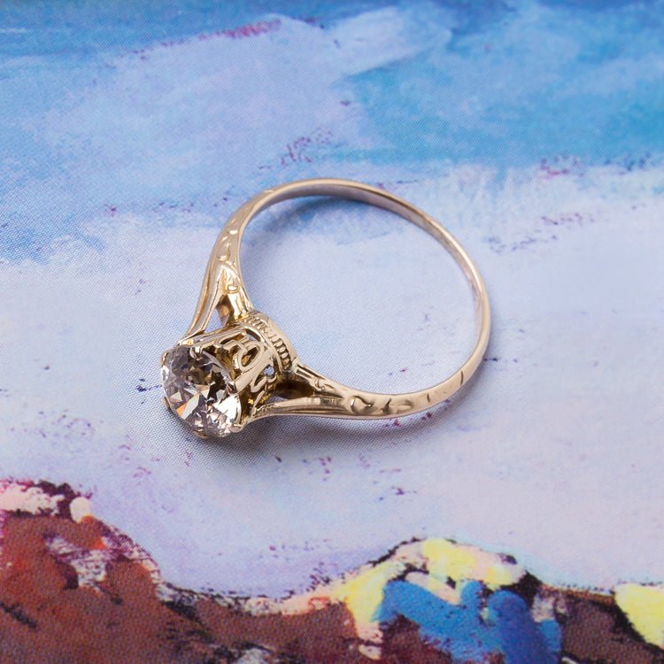 Edwardian Solitaire with Warm Diamond | St. Ives from Trumpet & Horn