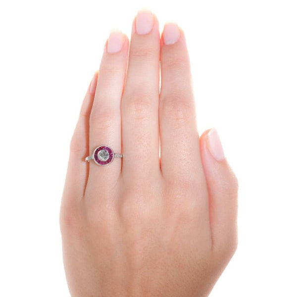 Vintage Inspired Ruby Halo Ring | Stonewall from Trumpet & Horn