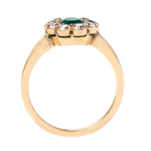 Unique Emerald and Sapphire Halo Ring | Stratton from Trumpet & Horn