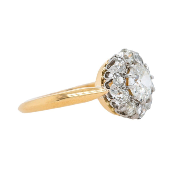 Classic Victorian Cluster Ring with Old Euro & Old Mine Cut Diamonds | Sugarcreek