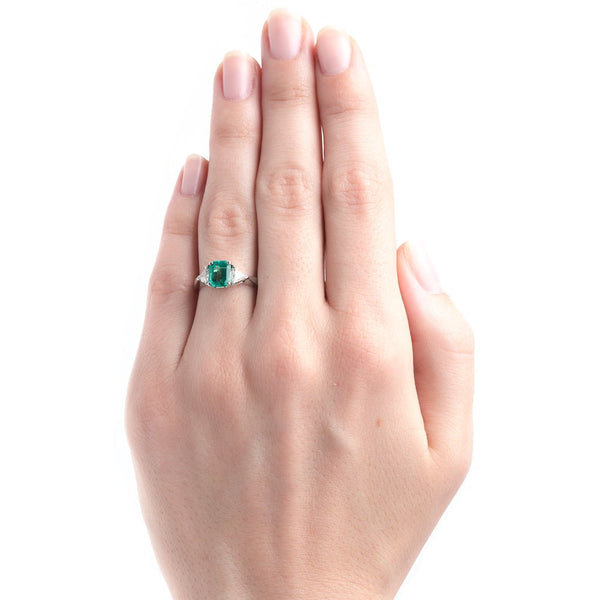 Modern Era Columbian Emerald Engagement Ring with Diamond Accents | Summitridge from Trumpet & Horn
