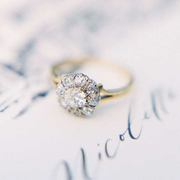 Antique Cluster Ring with Coveted English Hallmarks | Photo by Sweetlife Photography