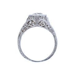 A Romantic Edwardian Platinum and EGL Certified Diamond Engagement Ring