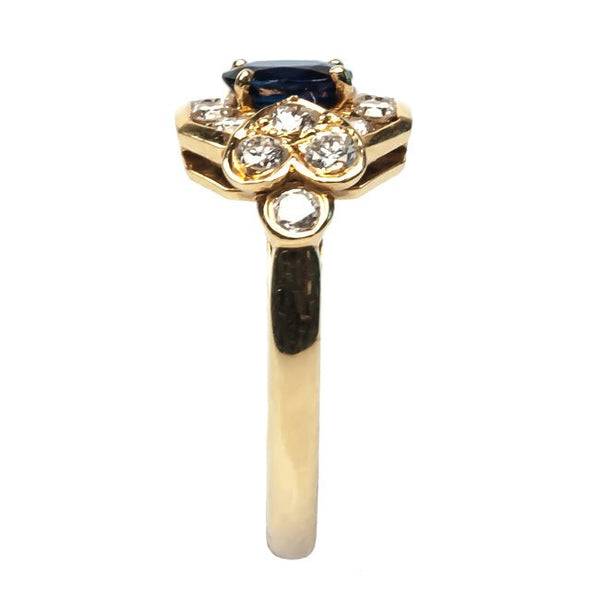 Vintage 1980's Sapphire and Diamond Ring with 18K Gold Shank | Thousand Oaks from Trumpet & Horn