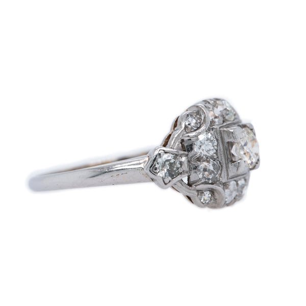 Bedazzled Late Art Deco Diamond Engagement Ring | Torino
