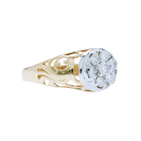 A Charming Vintage Two-Tone Diamond Cluster Ring | Trently