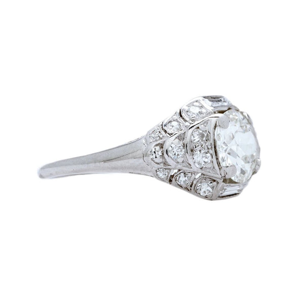 An Astounding Art Deco Platinum and Diamond Engagement Ring