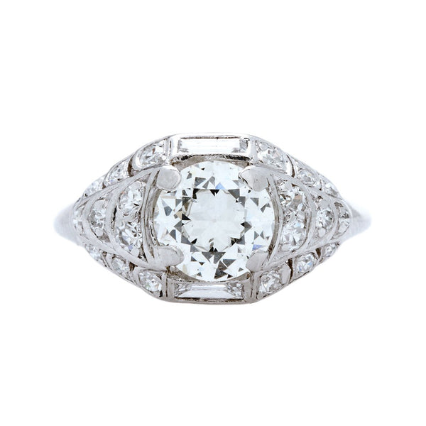 An Astounding Art Deco Platinum and Diamond Engagement Ring