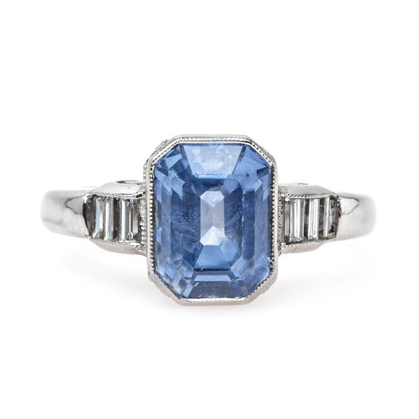 Unheated Cornflower Blue Natural Sapphire Engagement Ring | Malibu from Trumpet & Horn