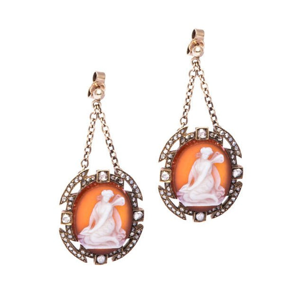stone cameo earrings