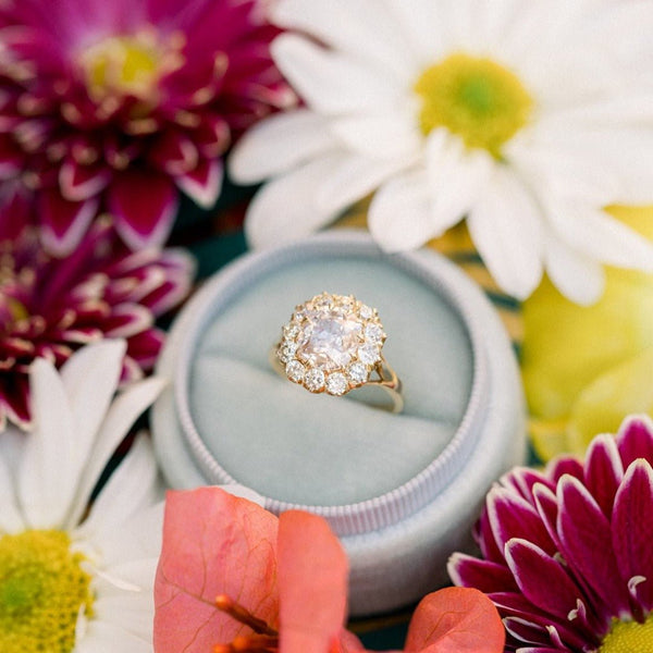 Sparkling Victorian Old Mine Cushion Diamond Cluster Ring | Harborview