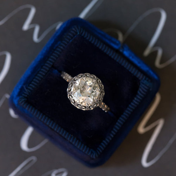 Beautifully Detailed Edwardian Era Solitaire Engagement Ring | Abingsworth from Trumpet & Horn