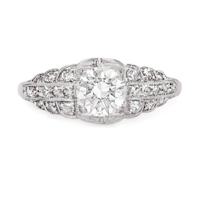 Gorgeous Geometric Art Deco Ring with White Diamond Center | Waldridge from Trumpet & Horn