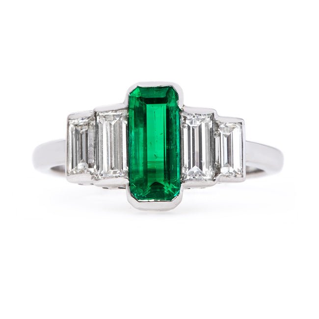 Exemplary Emerald Art Deco Ring | Evergreen from Trumpet & Horn