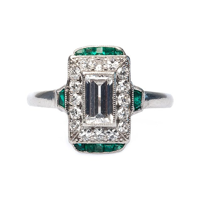 Vintage Emerald and Diamond Art Deco Engagement Ring | Rolling Hills from Trumpet & Horn