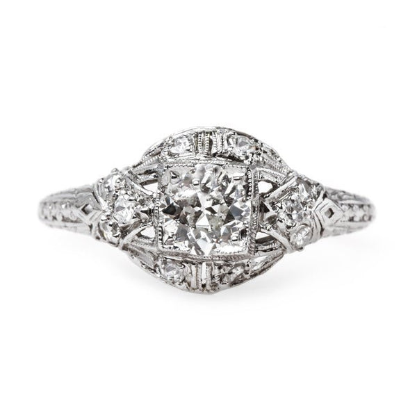 Classic Art Deco and Platinum Engagement Ring | Baron's Court from Trumpet & Horn