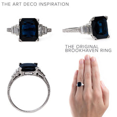 Deeply Saturated Navy Sapphire Engagement Ring | Brookhaven from Trumpet & Horn