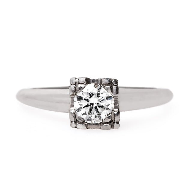 Timeless Late Art Deco Solitaire Engagement Ring | Thornbury from Trumpet & Horn
