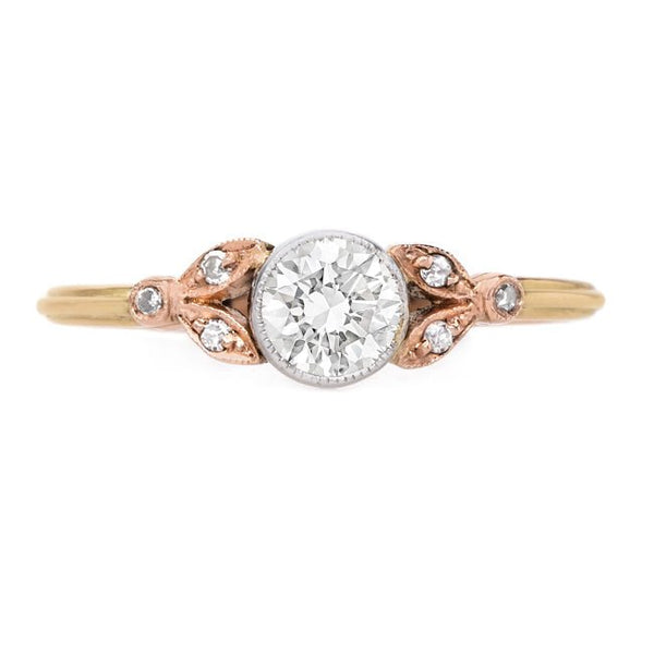 Lovely Bezel Set Diamond Ring with Milgrained Edges | Ridgeland from Trumpet & Horn