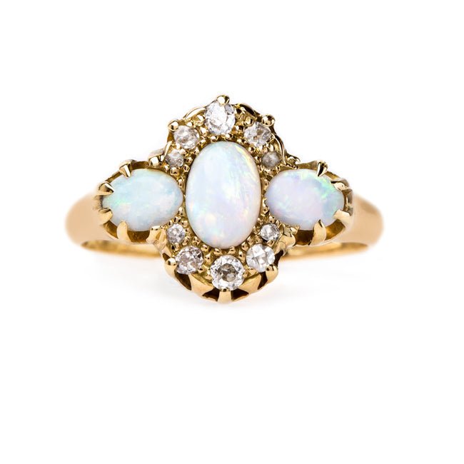 Art Nouveau Opal and Diamond Ring | Featherstone from Trumpet & Horn