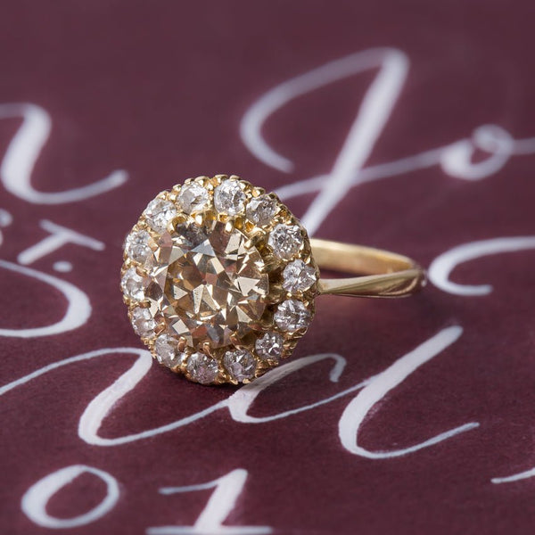 Victorian Era Cluster Ring with Warm Diamond Center | Carnegie Hall from Trumpet & Horn
