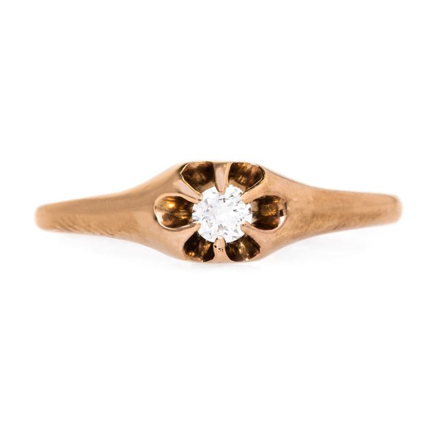 Petite Victorian Solitaire Ring in a Buttercup Setting | Westerly from Trumpet & Horn